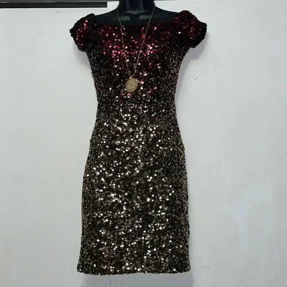 B.Smart /Red Sequins Juniors Dress-Size 1 - Picture 2 of 6